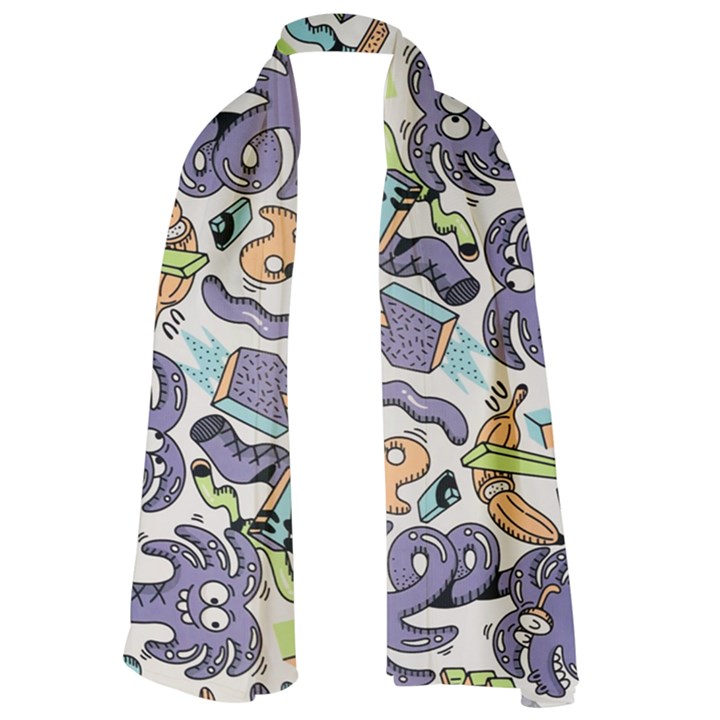 Purple Orange Green Blue Cartoon Lightweight Scarf 