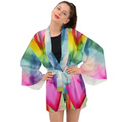 Heart Design Long Sleeve Kimono