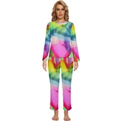 Heart Design Womens  Long Sleeve Lightweight Pajamas Set