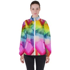 Heart Design Women s High Neck Windbreaker by Trending