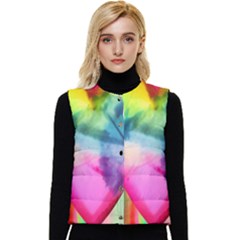 Heart Design Women s Button Up Puffer Vest