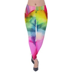 Heart Design Velvet Leggings