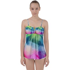 Heart Design Babydoll Tankini Top by Trending