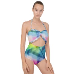 Heart Design Scallop Top Cut Out Swimsuit by Trending