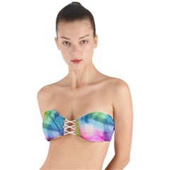 Heart Design Twist Bandeau Bikini Top by Trending