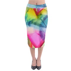 Heart Design Midi Pencil Skirt