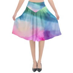 Heart Design Flared Midi Skirt