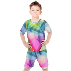 Heart Design Kids  Tee And Shorts Set