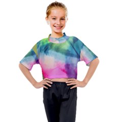 Heart Design Kids Mock Neck Tee