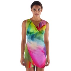 Heart Design Wrap Front Bodycon Dress