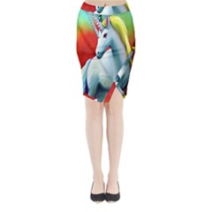 Unicorn Design Midi Wrap Pencil Skirt