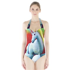 Unicorn Design Halter Swimsuit by Trending