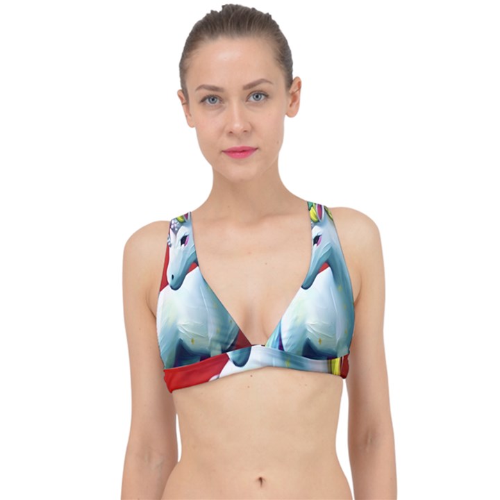 Unicorn design Classic Banded Bikini Top