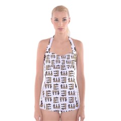 Sketchy Bear Kiddos Boyleg Halter Swimsuit 