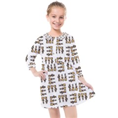 Sketchy Bear Kiddos Kids  Quarter Sleeve Shirt Dress