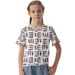 Sketchy Bear Kiddos Kids  Cuff Sleeve Scrunch Bottom Tee