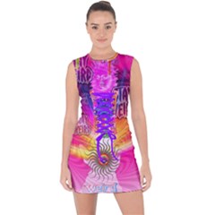 Stay Weird Lace Up Front Bodycon Dress by DayDreamersBoutique