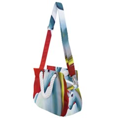 Unicorn Design Rope Handles Shoulder Strap Bag