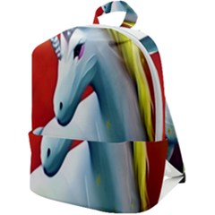 Unicorn Design Zip Up Backpack