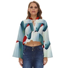 Unicorn Design Boho Long Bell Sleeve Top