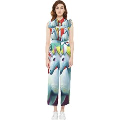 Unicorn Design Women s Frill Top Chiffon Jumpsuit by Trending