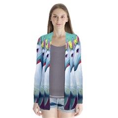 Unicorn Design Drape Collar Cardigan