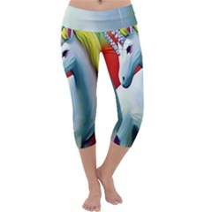 Unicorn Design Capri Yoga Leggings by Trending