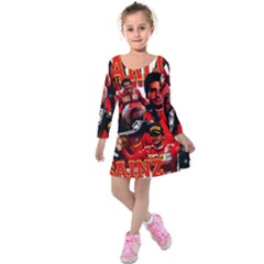 Carlos Sainz Kids  Long Sleeve Velvet Dress