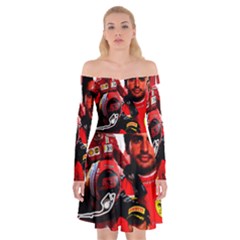 Carlos Sainz Off Shoulder Skater Dress