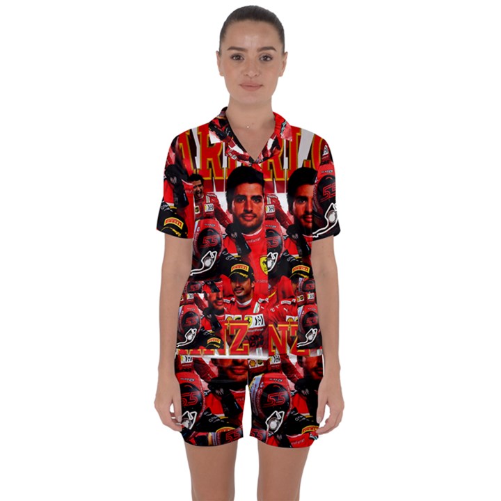 Carlos Sainz Satin Short Sleeve Pajamas Set