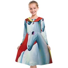 Unicorn Design Kids  Midi Sailor Dress by Trending