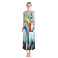 Unicorn Design Button Up Chiffon Maxi Dress by Trending