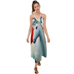 Unicorn Design Halter Tie Back Dress  by Trending