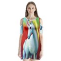 Unicorn design Shoulder Cutout Velvet One Piece View1