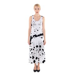 Monochrome Mirage  Sleeveless Maxi Dress