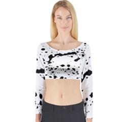 Monochrome Mirage  Long Sleeve Crop Top by dflcprintsclothing