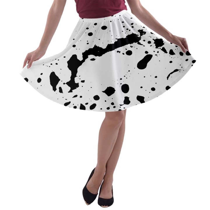 Monochrome Mirage  A-line Skater Skirt