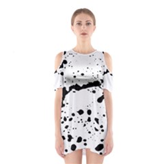 Monochrome Mirage  Shoulder Cutout One Piece Dress