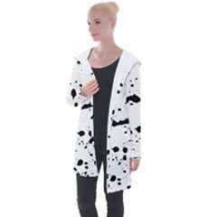 Monochrome Mirage  Longline Hooded Cardigan