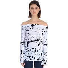 Monochrome Mirage  Off Shoulder Long Sleeve Top by dflcprintsclothing