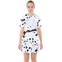 Monochrome Mirage  Sixties Short Sleeve Mini Dress by dflcprintsclothing