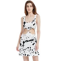 Monochrome Mirage  Velour Cutout Dress by dflcprintsclothing