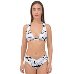 Monochrome Mirage  Double Strap Halter Bikini Set by dflcprintsclothing