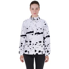 Monochrome Mirage  Women s High Neck Windbreaker by dflcprintsclothing