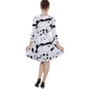 Monochrome Mirage  Quarter Sleeve Ruffle Waist Dress View2