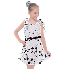 Monochrome Mirage  Kids  Tie Up Tunic Dress by dflcprintsclothing