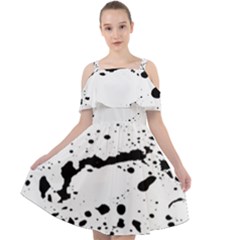 Monochrome Mirage  Cut Out Shoulders Chiffon Dress by dflcprintsclothing