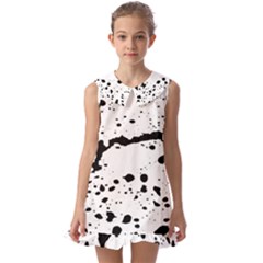 Monochrome Mirage  Kids  Pilgrim Collar Ruffle Hem Dress by dflcprintsclothing