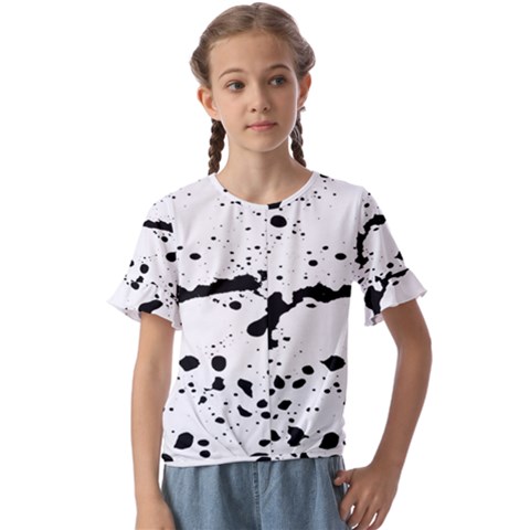 Monochrome Mirage  Kids  Cuff Sleeve Scrunch Bottom Tee by dflcprintsclothing