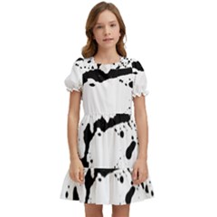 Monochrome Mirage  Kids  Puff Sleeved Dress by dflcprintsclothing